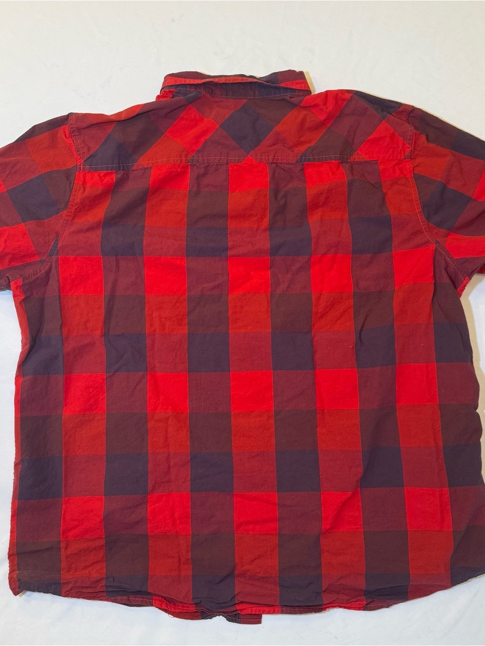 Oakley Red and Dark Blue Plaid Button-Down Shirt - Picture 5 of 5